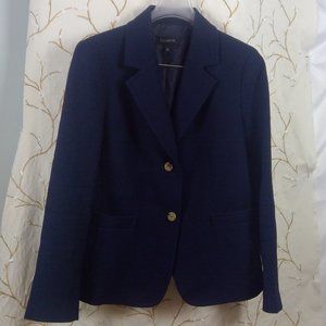 Talbots Classic Cotton Twill Blazer|Navy|Size 14